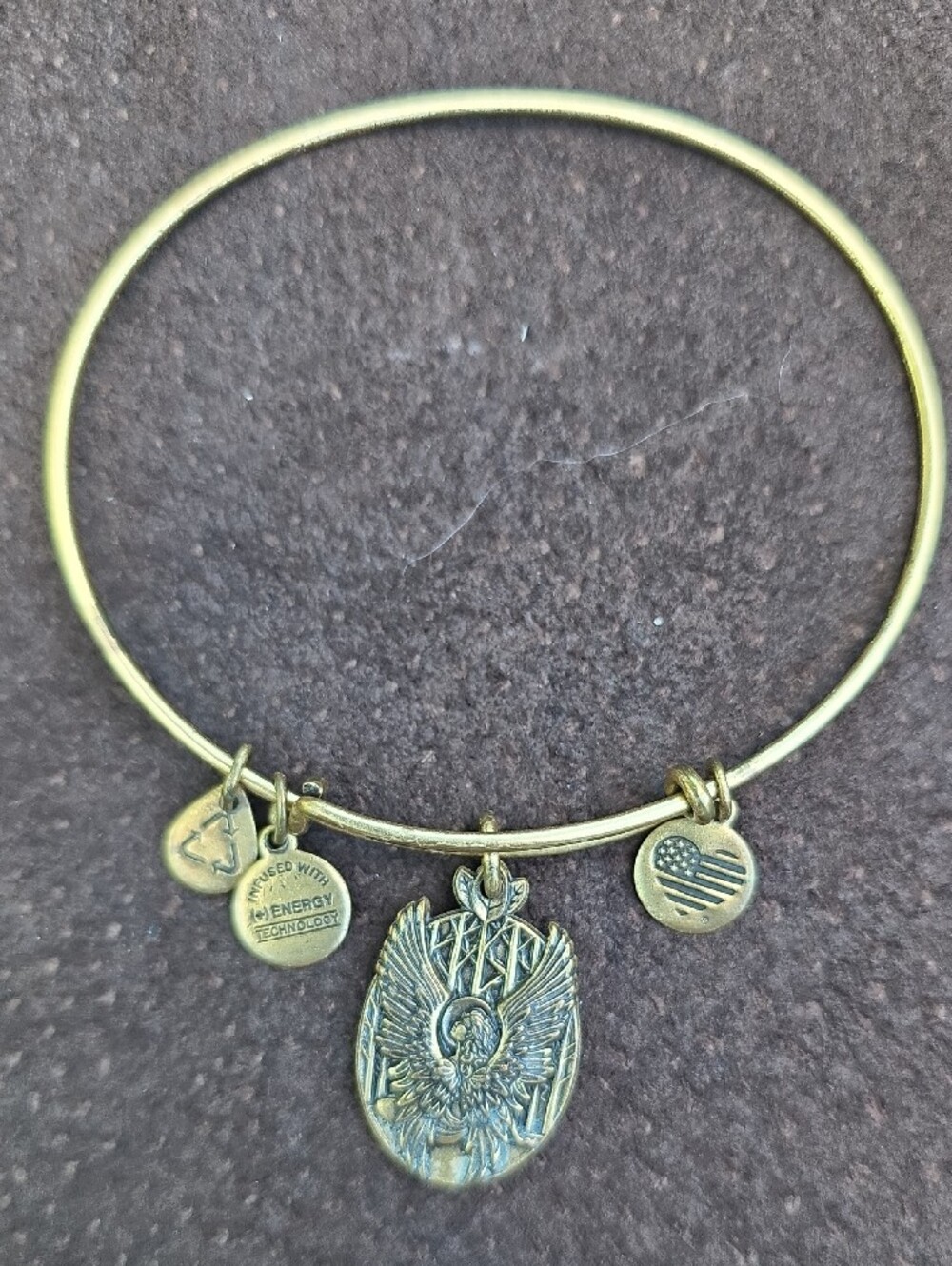 Alex and Ani Gold-Tone wire bangle Charm Bracelet Set of 5 - Picture 4 of 11